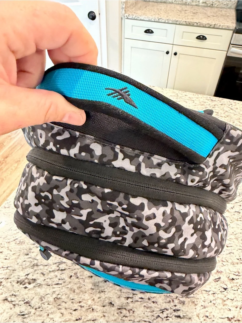 High Sierra Access Laptop Backpack Black Gray Camo Turquoise Travel like New